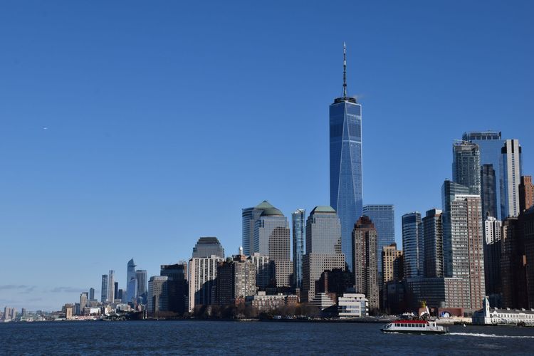 New York – skyline van Manhattan met One World Trade Center
