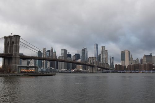 new york – brooklyn bridge en skyline – manhattan