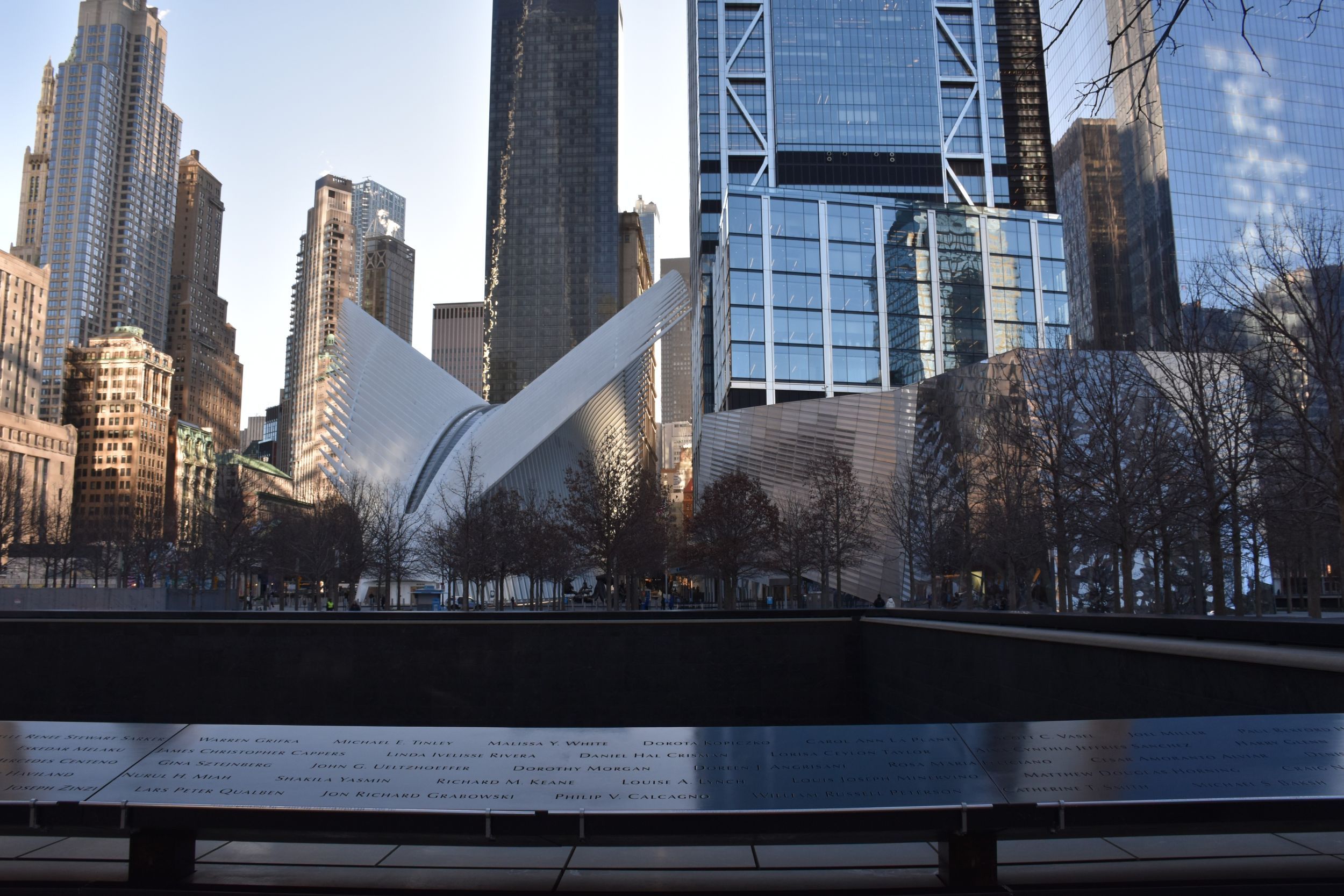 new york – 9 11 memorial en oculus – lower manhattan